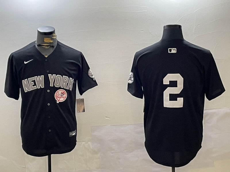 Men New York Yankees #2 No Name Black Game 2024 Nike MLB Jersey style 12091->new york yankees->MLB Jersey